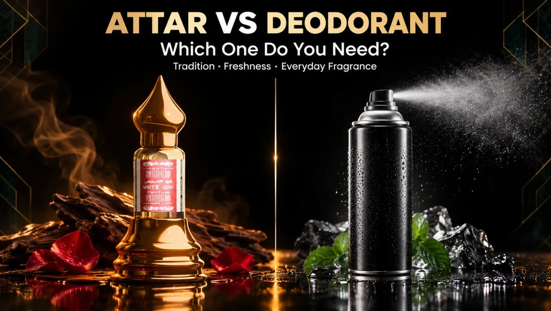 Attar vs deodorant in Pakistan: compare traditional attar with modern deodorant for freshness, everyday fragrance, and long-lasting scent.