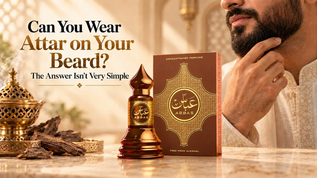 Can you wear attar on your beard? Learn how to apply attar safely to facial hair, featuring Abbas concentrated perfume