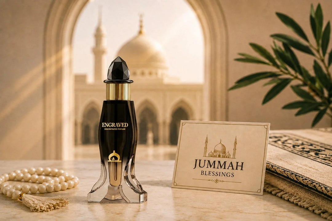 Engraved concentrated perfume with Jummah blessings card