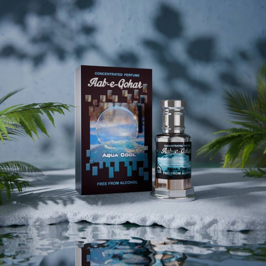 Aab-e-Gohar concentrated perfume with matching Aqua Cool perfume box 
