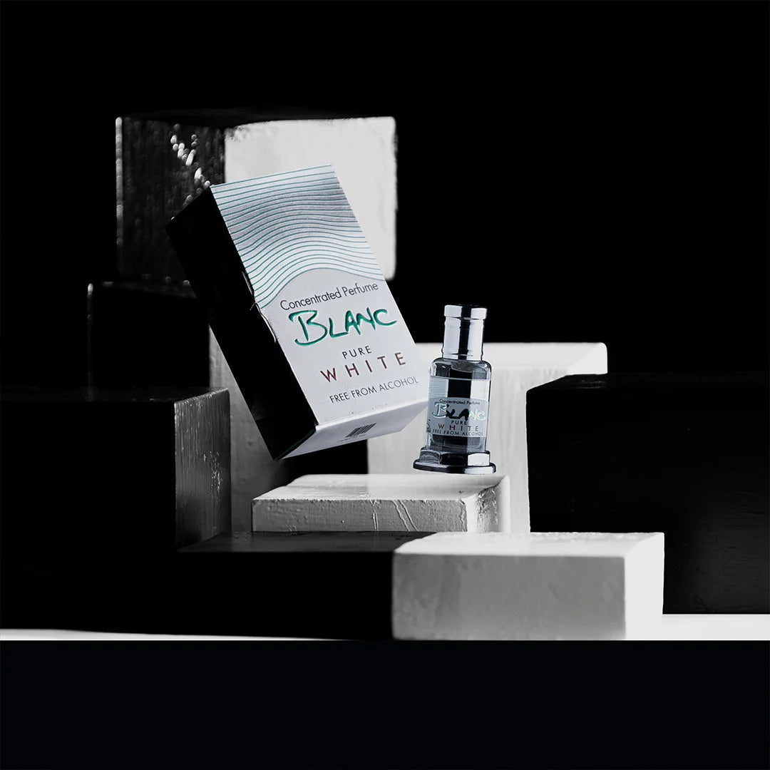 Blanc Pure White concentrated perfume with matching white perfume box