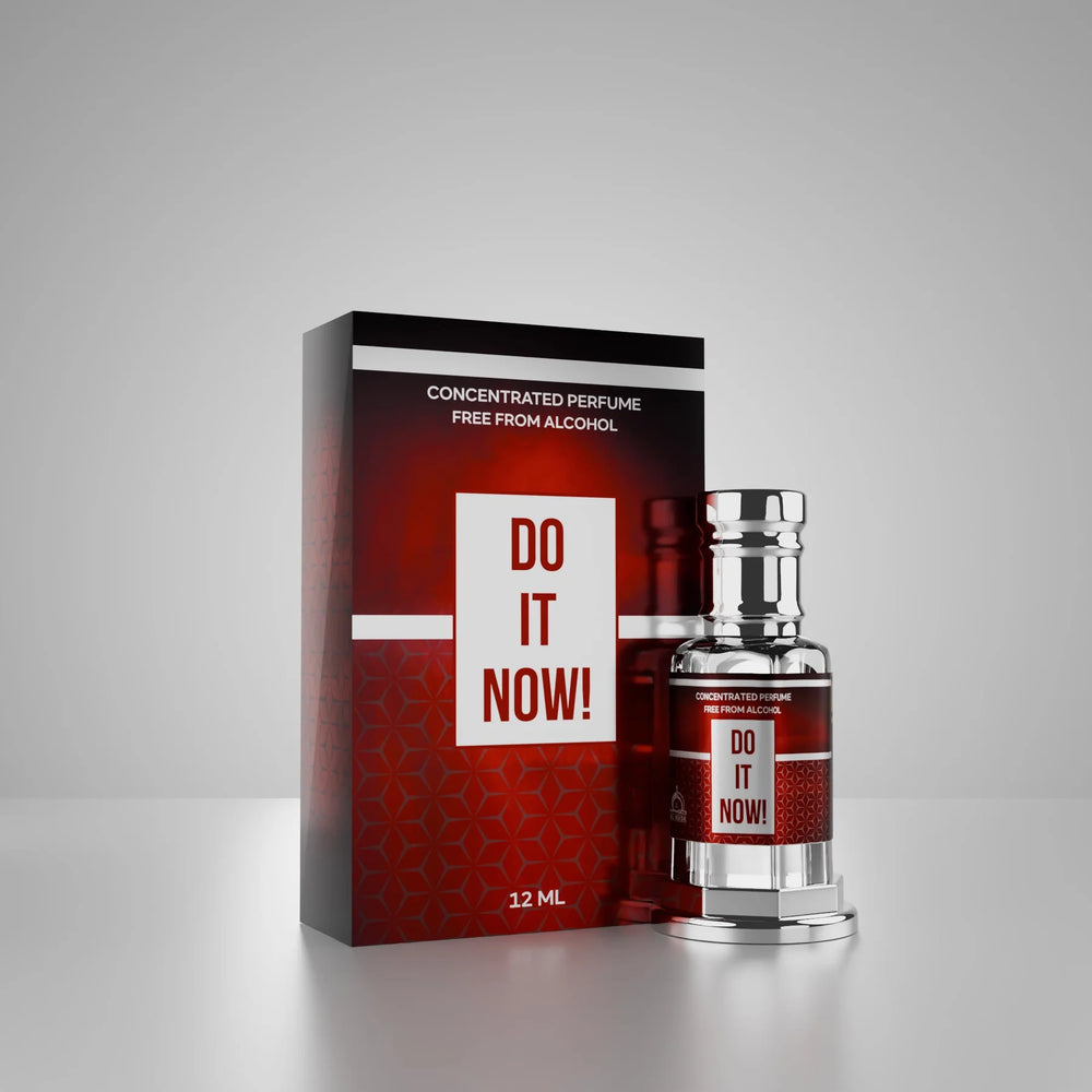 Do It Now concentrated perfume by Musk Al Mahal with premium fragrance bottle and red perfume box 01