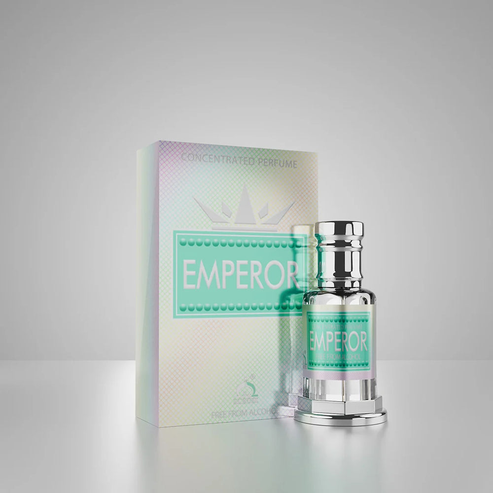Emperor concentrated perfume with matching green and white perfume box