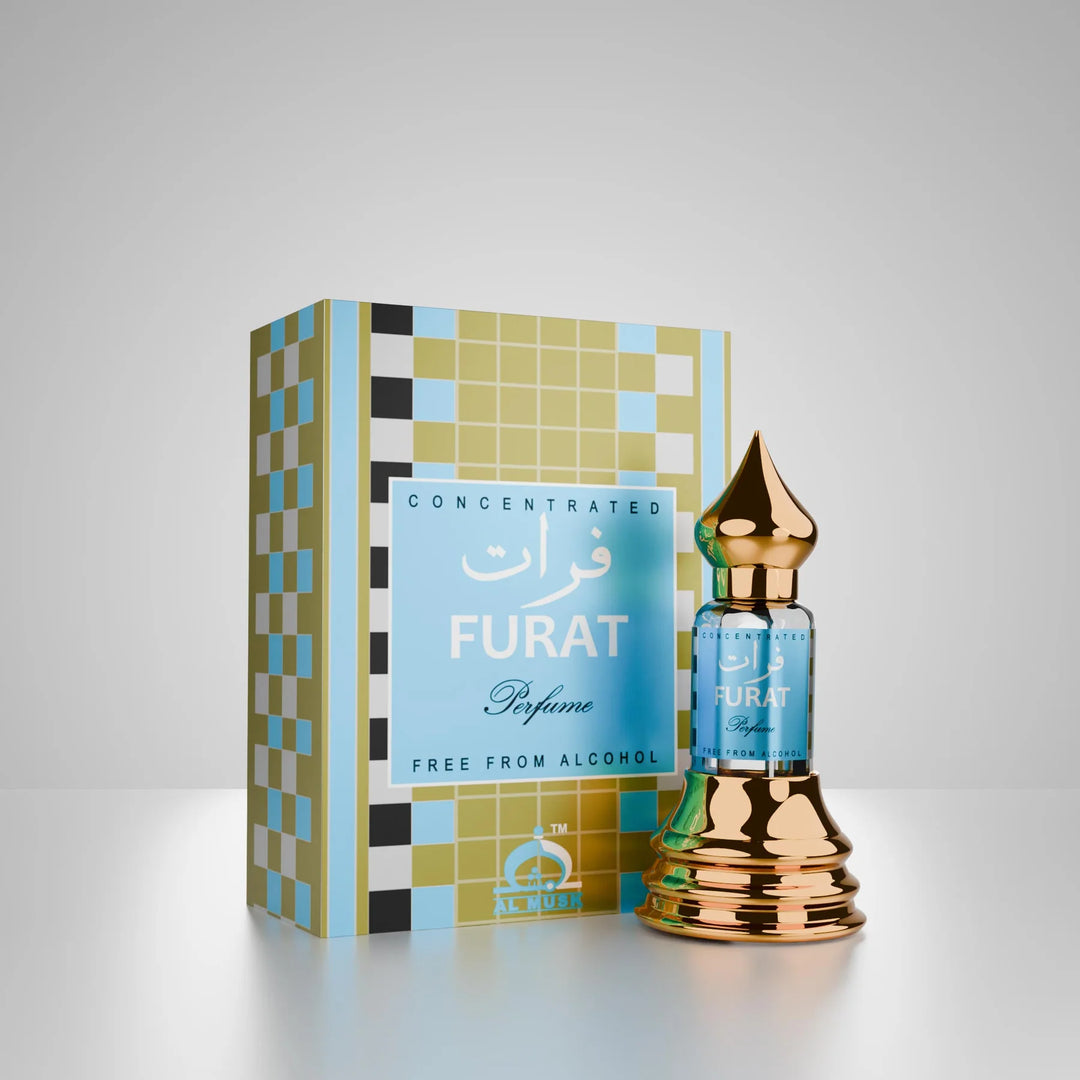 Furat concentrated perfume with matching blue and gold perfume box 01