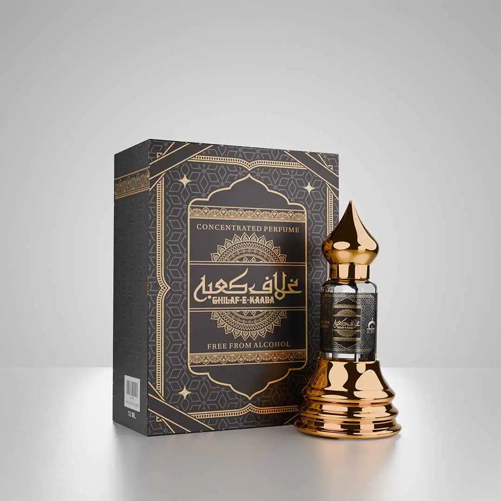 Ghilaf E Kaaba concentrated perfume with matching black and gold perfume box