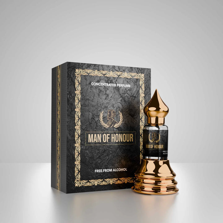 Man Of Honour concentrated perfume by Musk Al Mahal with premium masculine fragrance bottle and luxury perfume box 01