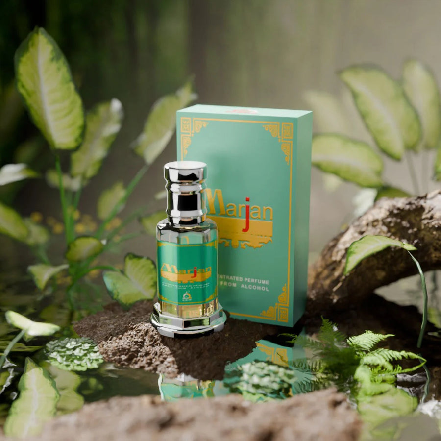 Marjan concentrated perfume with matching green perfume box